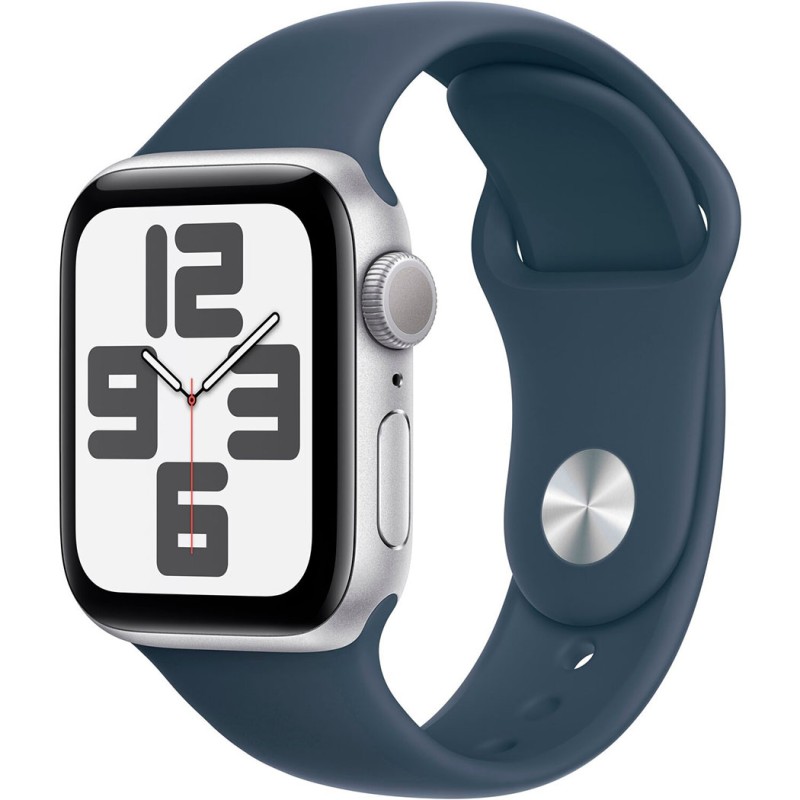 Смартгодинник Apple Watch SE GPS 40mm Silver Aluminium Case with Storm Blue Sport Band – M/L